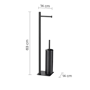 Trilly piantana porta salviette 2 bracci e porta scopino nero opaco codice prod: 0000TR321400000 product photo Foto1 L2