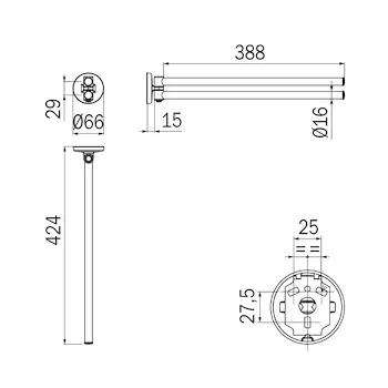Colorella portasalviette a parete doppio a snodo, finitura cromo codice prod: A23150CR007 product photo Foto1 L2