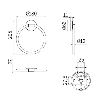 Colorella portasalviette ad anello a parete, finitura cromo codice prod: A2316TCR007 product photo Foto2 L2