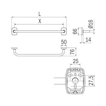Export portasalviette a parete 65 cm finitura cromo codice prod: A2290CCR003 product photo Foto1 L2