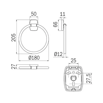 Export portasalviette ad anello a parete finitura cromo codice prod: A2216TCR003 product photo Foto1 L2