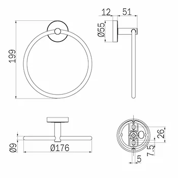 Forum a36160 anello porta salviette cromato codice prod: A36160CR product photo Foto1 L2
