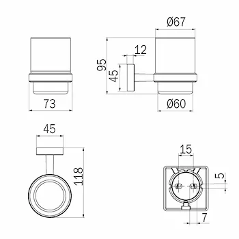 Forum quadra a30100 porta bicchiere vetro/cromato codice prod: A30100CR21 product photo Foto1 L2