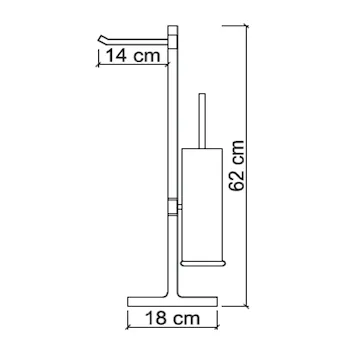 Piantana Portacarta Porta Scopino cromato serie Koko codice prod: 5031KK product photo Foto1 L2