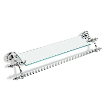 Elite mensola 61x15 in cristallo con portasalviette 40 cm cromata codice prod: 000EL3308 product photo Default L2