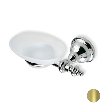 Elite porta sapone a parete vetro satinato supporto oro codice prod: 000EL0916 product photo Default L2