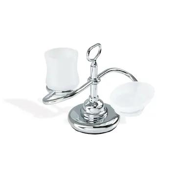 Elite porta sapone con bicchiere da appoggio base cromata codice prod: 000EL1508 product photo Default L2