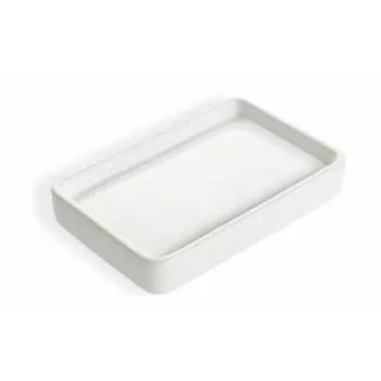 Gea porta sapone in ceramica con supporto da appoggio bianco codice prod: 000GE09AP product photo Default L2