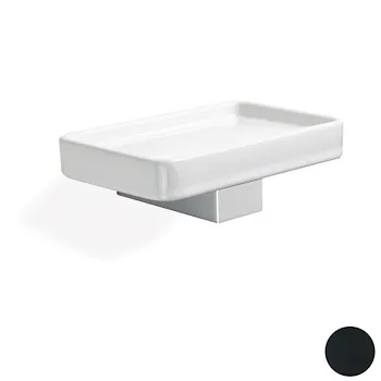 Gea porta sapone in ceramica con supporto nickel nero satinato codice prod: 000GE0957 product photo Default L2