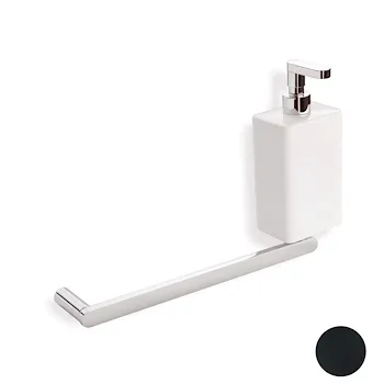 Living porta salviette con dispenser sapone in ceramica a parete nero codice prod: 000LV69D05 product photo Default L2