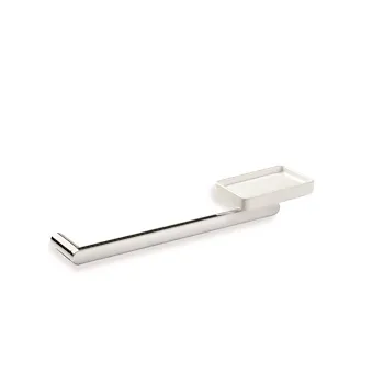 Living porta salviette con dispenser sapone in ceramica bianca a parete cromato codice prod: 000LV6908 product photo Default L2