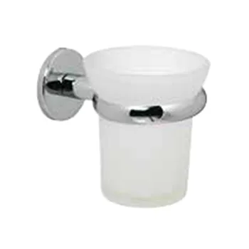 Liz porta bicchiere vetro satinato a parete finitura cromata codice prod: 000LZ10V08 product photo Default L2