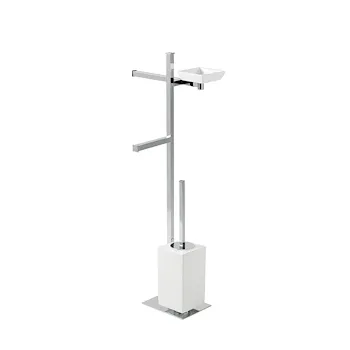 Urania piantana portascopino, portasalviette, portarotolo e portasapone bianco e cromato codice prod: 000U2108 product photo Default L2