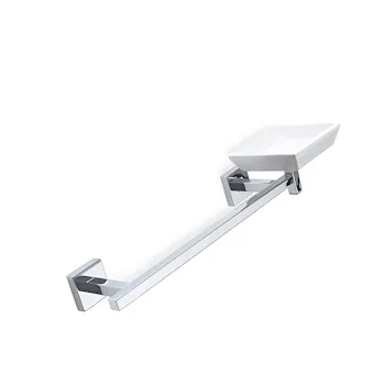 Urania porta salviette 39 cm cromata con porta sapone bianco codice prod: 000U6908 product photo Default L2