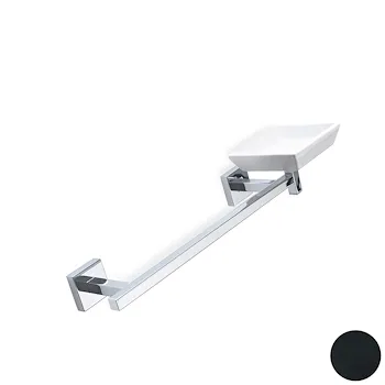 Urania porta salviette 39 cm cromata con porta sapone nero codice prod: 000U6923 product photo Default L2