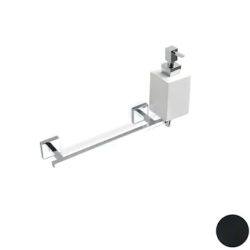 Urania porta salviette 39 cm cromata con porta sapone nero codice prod: 000U69D23 product photo Default L2