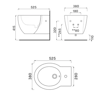 Easy Evo bidet sospeso bianco lucido monoforo codice prod: EASBSE product photo Foto1 L2