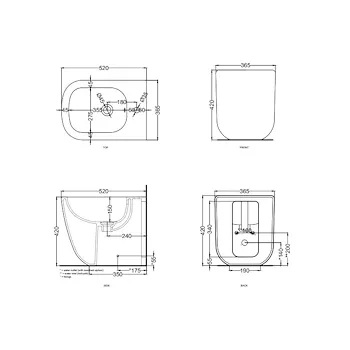 Era bidet monoforo a pavimento filo parete codice prod: ERBI product photo Foto3 L2