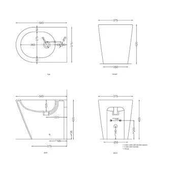 Mare bidet monoforo a a pavimento filo parete codice prod: MRBI product photo Foto2 L2