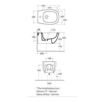 Daily bidet sospeso monoforo 53 cm codice prod: DNS09BI product photo Foto1 L2