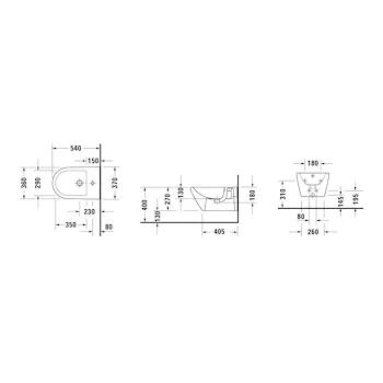 D-neo bidet sospeso 540 mm 1 foro con troppopieno bianco codice prod: 2294150000 product photo Foto4 L2