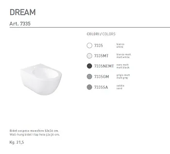 Dream bidet sospeso bianco lucido monoforo codice prod: 7335 product photo Foto1 L2