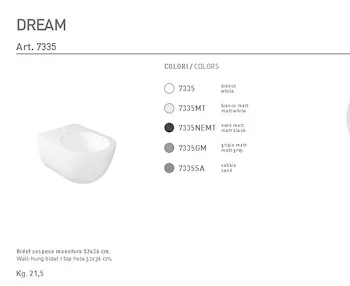 Dream bidet sospeso bianco lucido monoforo codice prod: 7335MT product photo Foto1 L2