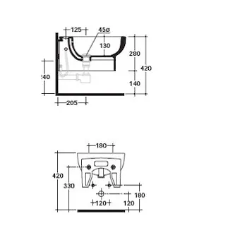 M2 5219 bidet 50 sospeso 1 foro bianco codice prod: 5219 product photo Foto2 L2