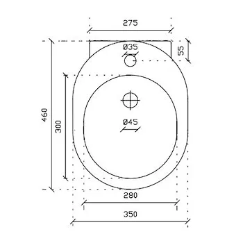 M2 bidet 46 1 foro sospeso 35x46 bianco codice prod: 5210 product photo Foto1 L2
