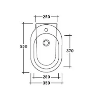 M2 bidet 55 1 foro a pavimento 35x55 bianco codice prod: 5217 product photo Foto1 L2