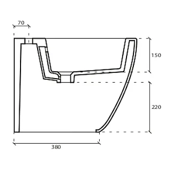 Meg11 bidet monoforo a pavimento 35x55 bianco lucido fissaggi inclusi codice prod: 5480V2 product photo Foto2 L2