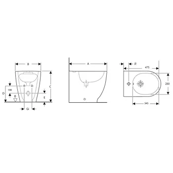 Acanto bidet a terra bianco lucido monoforo codice prod: 500.603.01.2 product photo Foto1 L2