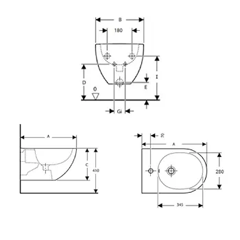 Acanto bidet sospeso bianco lucido monoforo codice prod: 500.601.01.2 product photo Foto1 L2