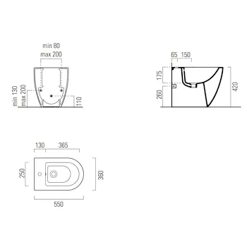 Pura bidet sospeso monoforo 55x36 codice prod: 8867111 product photo Foto1 L2