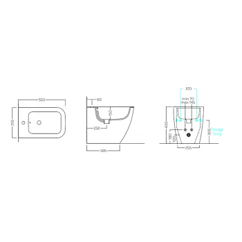 Tecna bidet a terra bianco lucido monoforo codice prod: 00Y9DF01 product photo Foto1 L2
