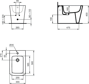 Blend Cube bidet a terra bianco lucido codice prod: T368901 product photo Foto1 L2