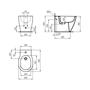 Connect bidet  universale bianco lucido (nuovo logo) codice prod: E290801 product photo Foto4 L2