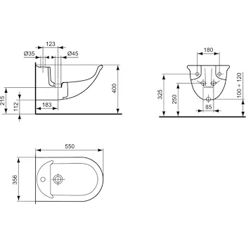 Esedra bidet sospeso bianco lucido monoforo codice prod: T506661 product photo Foto1 L2
