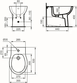Eurovit bidet a terra bianco lucido codice prod: W330501 product photo Foto4 L2