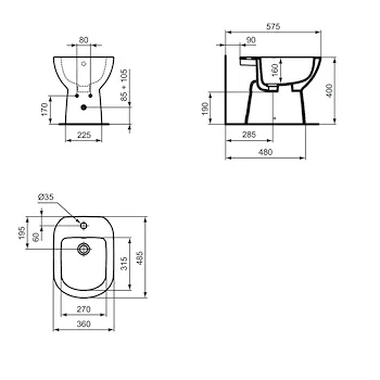I.Life A bidet a terra bianco lucido codice prod: T467401 product photo Foto3 L2