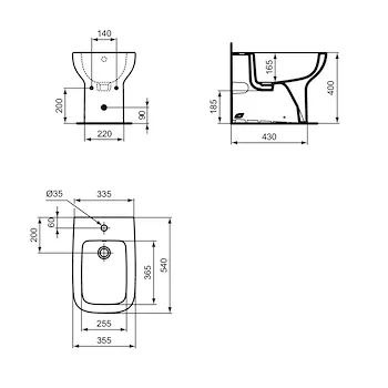 I.Life A bidet a terra universale bianco lucido codice prod: T464101 product photo Foto4 L2