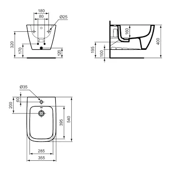 I.Life B bidet sospeso bianco lucido con fissaggi nascosti codice prod: T461501 product photo Foto5 L2