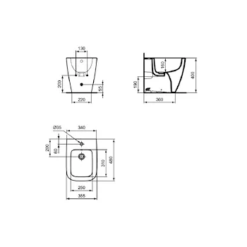 I.Life S bidet a terra bianco lucido codice prod: T459501 product photo Foto4 L2