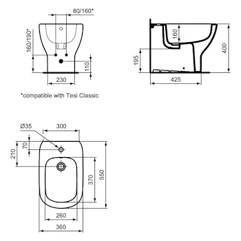 Tesi bidet a terra bianco lucido monoforo codice prod: T456901 product photo Foto4 L2
