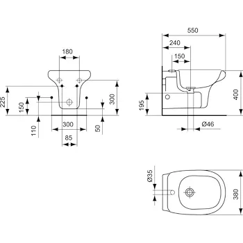 Tesi bidet sospeso bianco lucido monoforo codice prod: R373961 product photo Foto1 L2