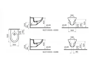 VITRA NORMUS bidet sospeso 52 cm bianco codice prod: 6231L003-0288 product photo Foto1 L2