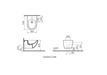 VITRA SENTO bidet sospeso bianco codice prod: 4338B003-1046 product photo Foto1 L2