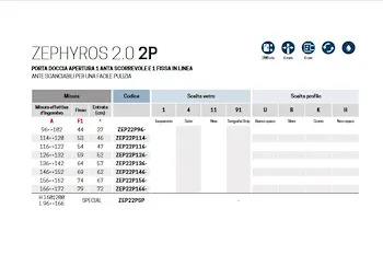 BOX DOCCIA ZEPHYROS 2.02P TRASPARENTE 1 ANTA SCORREVOLE 1 ANTA FISSA CON PROFILO CROMATO codice prod: ZEP22P136-1K product photo Foto2 L2