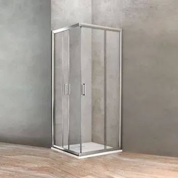 Gold box doccia angolare con due ante scorrevoli 73x75 profilo cromato e vetro trasparente codice prod: BBGOLT7575 product photo Default L2