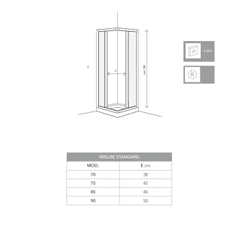 Stromboli box doccia due ante scorrevoli 80x86 profilo bianco e vetro cincilla codice prod: 02A0710852032 product photo Foto1 L2